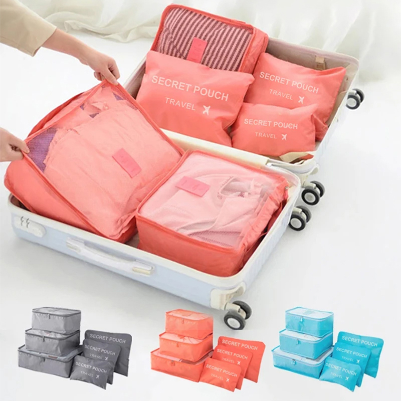 Travel Ziplock Bags - Conjunto de 6 Peças de Bolsas