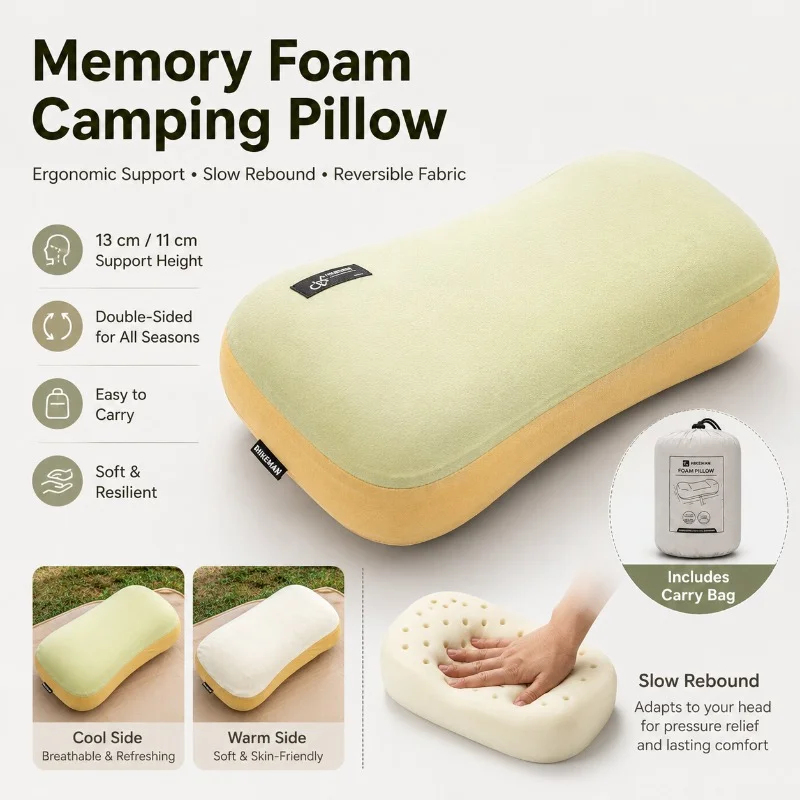 Travel Accessories Pillow - Travesseiro Portátil Ultraleve de Espuma Viscoelástica