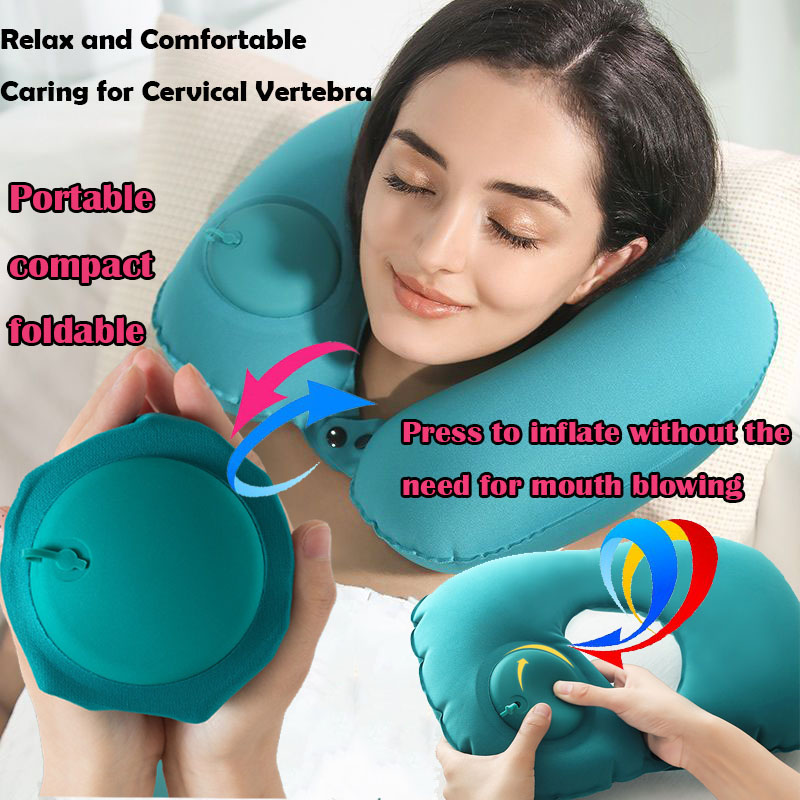 Travel Accessories Pillow - Almofada inflável portátil para pescoço, que
