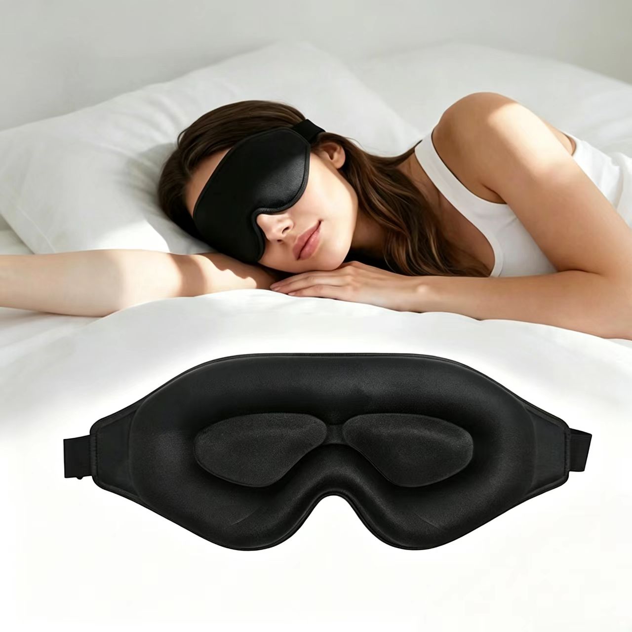 Eye Mask Sleep Travel - Máscara de Olhos 3D, Confortável e