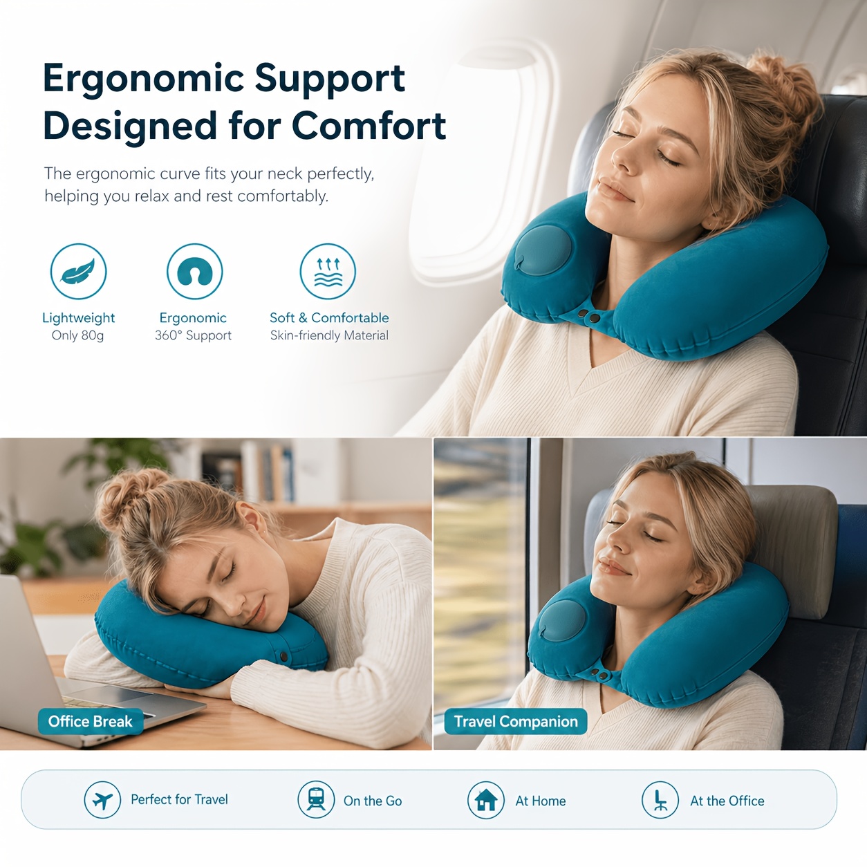 Travel Accessories Pillow - Almofada Inflável de Viagem SPDJUMPER, Almofada