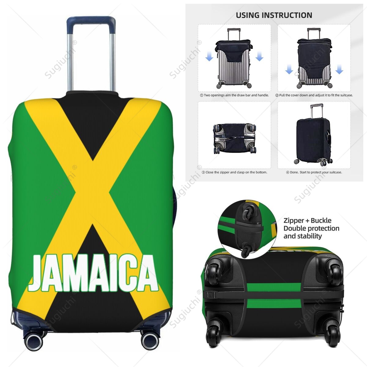Travel Accessories For Jamaica - Capa de Mala com Bandeira da