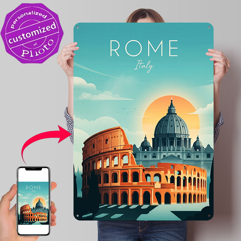 Travel Accessories Rome - Pôster de metal de viagem a