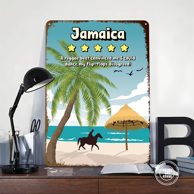 Placa de Metal Retrô Vintage P - Travel Accessories For Jamaica avaliação e preço