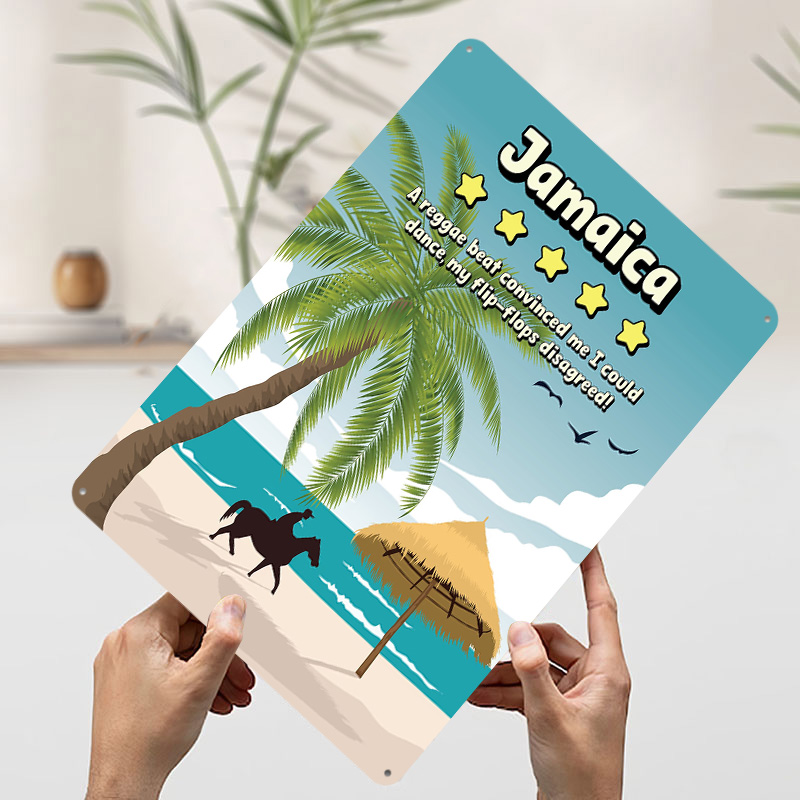 Placa de Metal Retrô Vintage P - Travel Accessories For Jamaica avaliação e preço