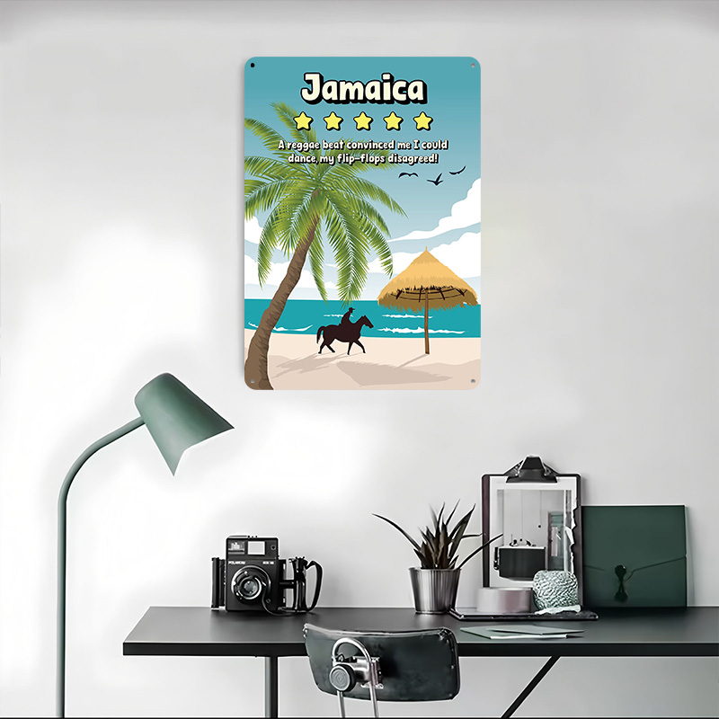 Placa de Metal Retrô Vintage P - Travel Accessories For Jamaica avaliação e preço