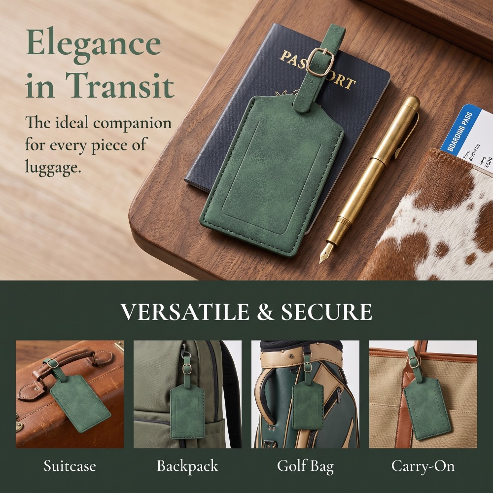 Etiquetas de Bagagem de Couro  - Travel Accessories Kit avaliação e preço