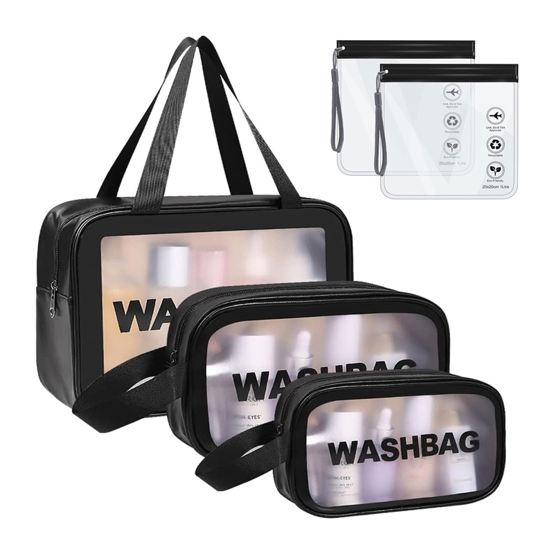 Kit com 5 Necessaires Transpar - Travel Accessories Toiletry Bag avaliação e preço