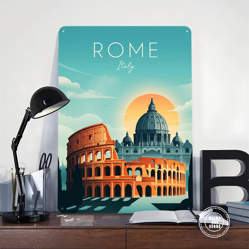 Pôster de metal de viagem a Ro - Travel Accessories Rome avaliação e preço