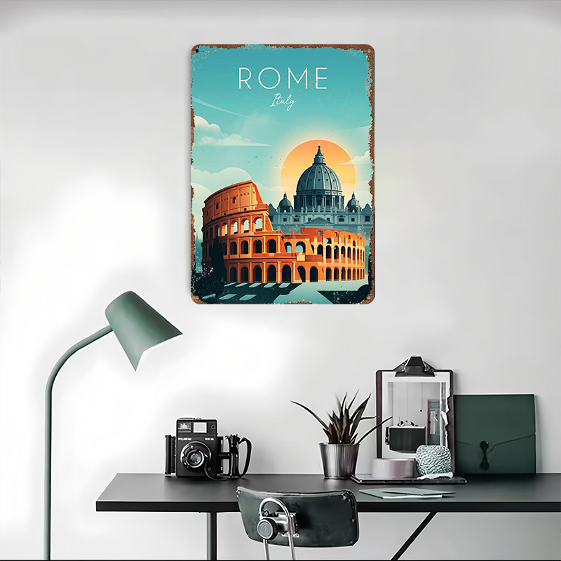 Pôster de metal de viagem a Ro - Travel Accessories Rome avaliação e preço